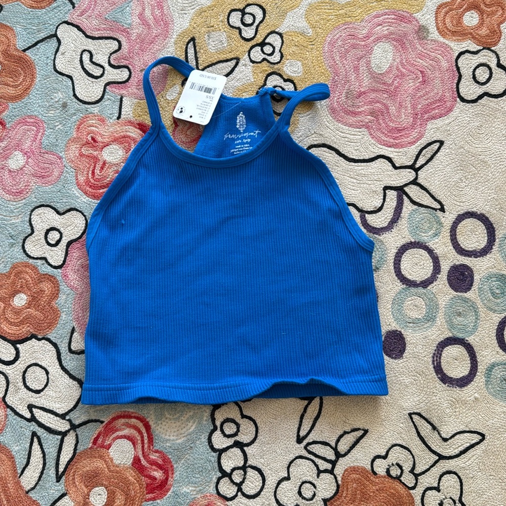 Blue free people tank